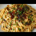 Caramelized Onion Pasta with Chilli Oil