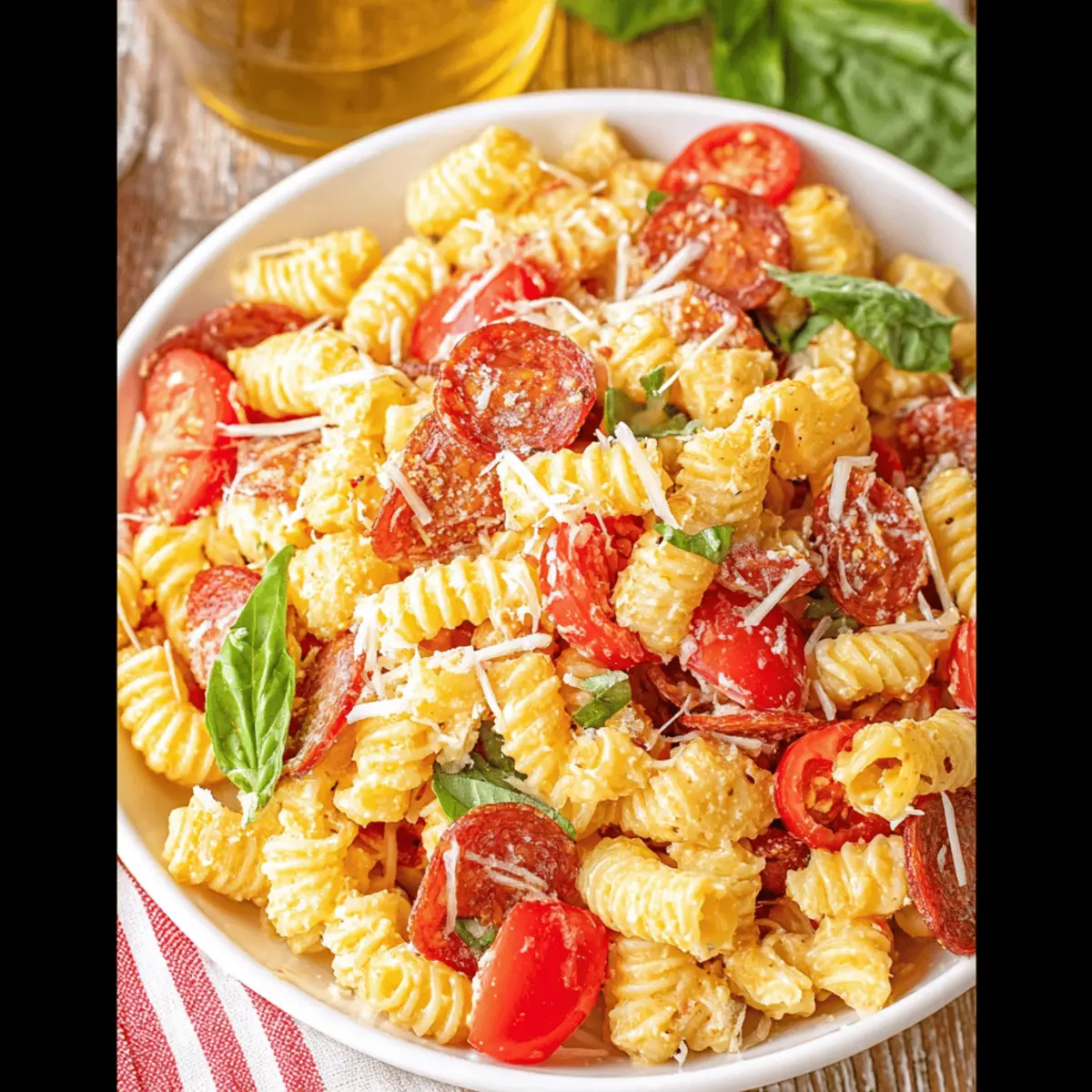 Pepperoni Pizza Pasta Salad: Irresistibly Cheesy Delight!
