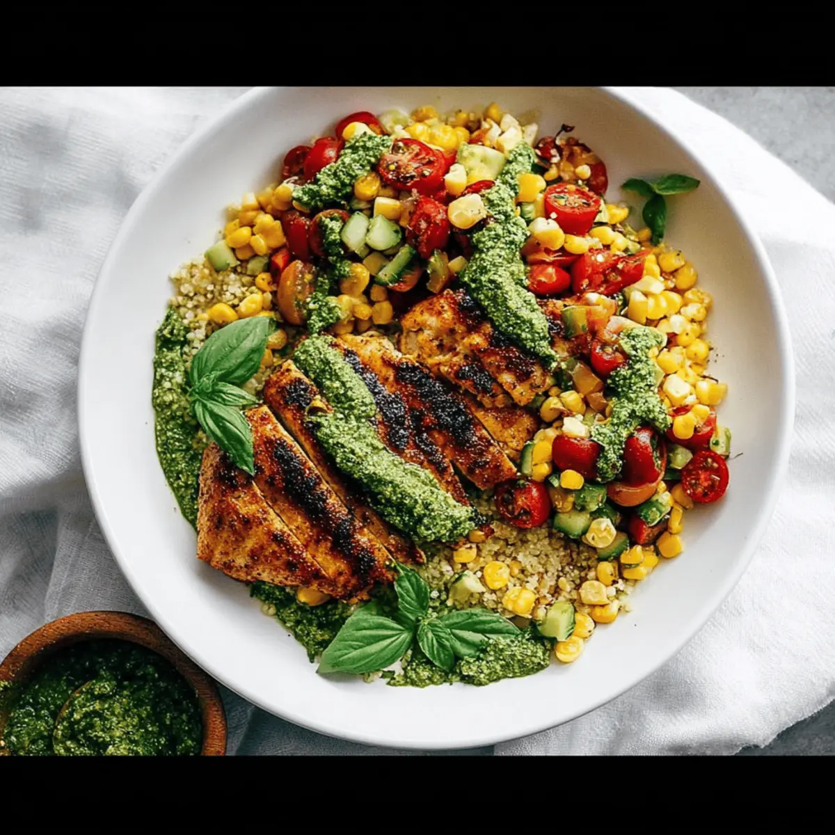 Pesto Chicken with Corn and Bean Salsa: A Juicy Delight!