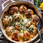 Baked Lemon Rosemary Chicken Meatballs