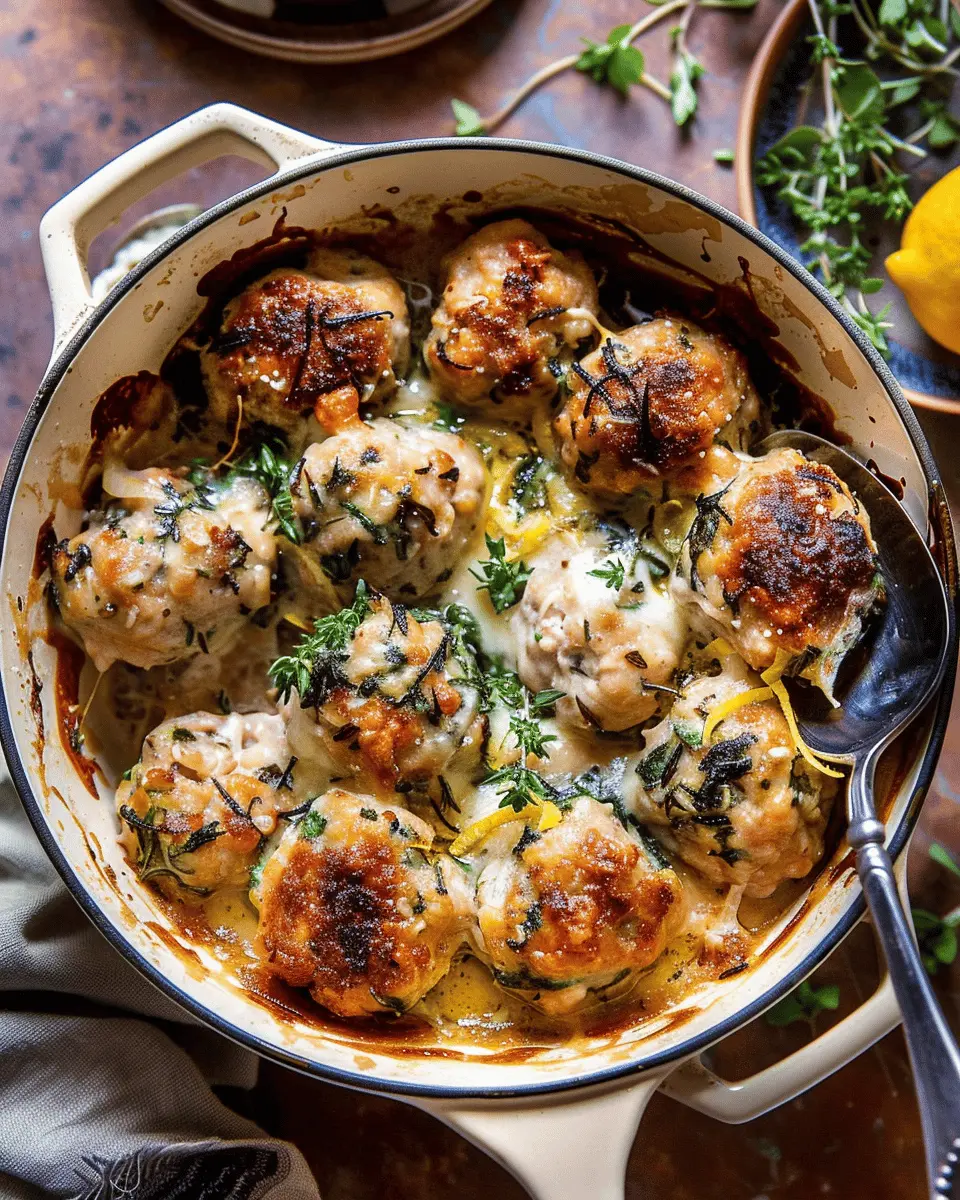 Baked Lemon Rosemary Chicken Meatballs: Easy Juicy Delight