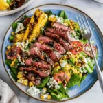 Balsamic Steak Gorgonzola Salad with Grilled Corn