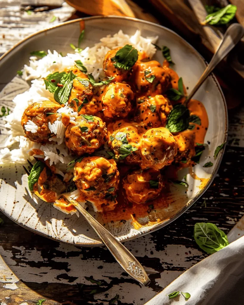 Crockpot Creamy Buffalo Chicken Meatballs