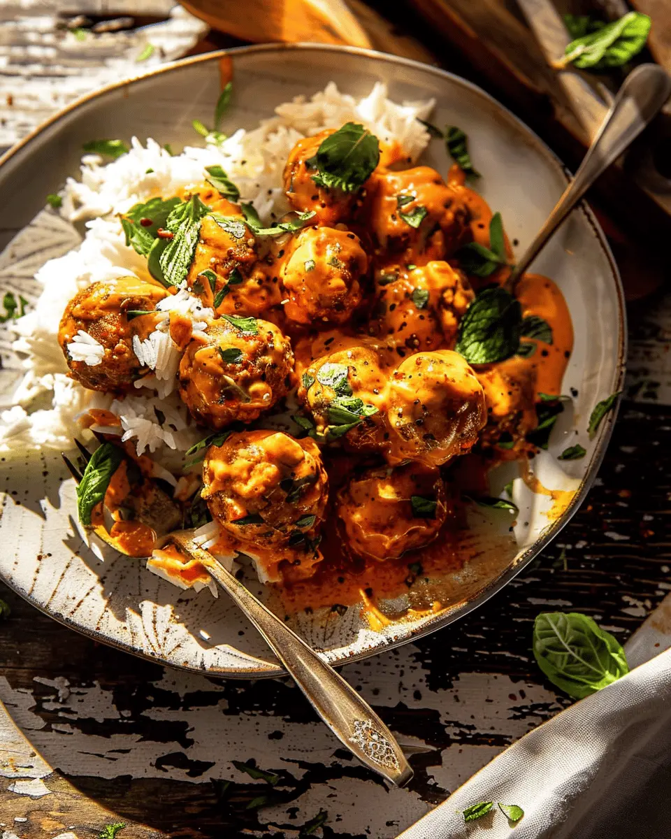 Crockpot Creamy Buffalo Chicken Meatballs