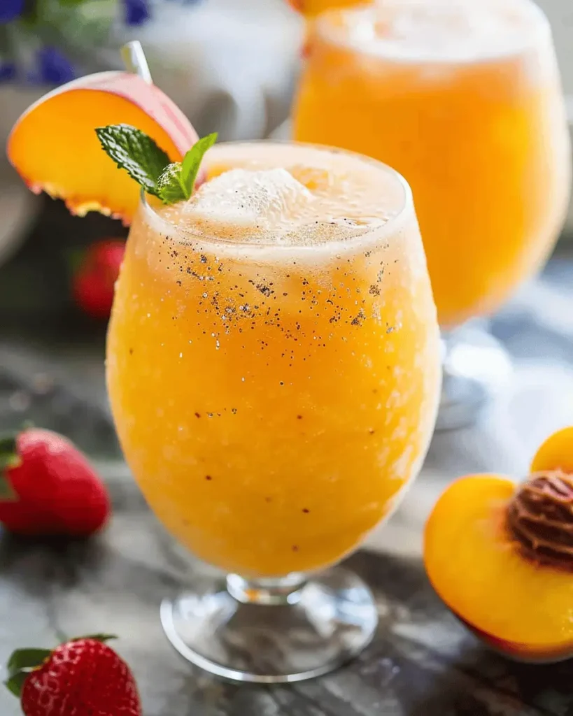 Frozen Peach Bellinis