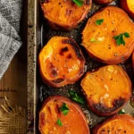 Garlic Butter Roasted Sweet Potatoes