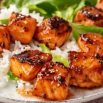Honey Garlic Salmon Bites
