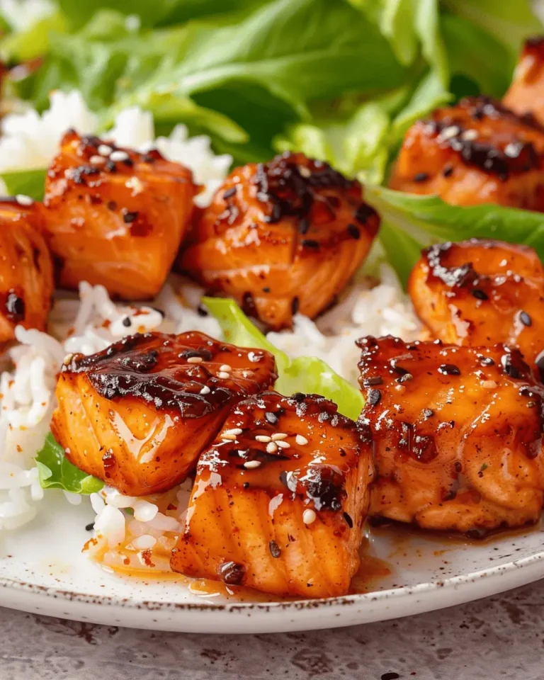 Honey Garlic Salmon Bites
