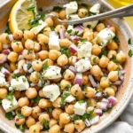 Lemony chickpea feta salad