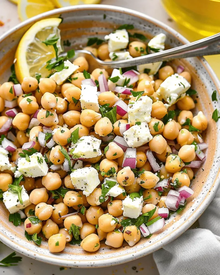 Lemony chickpea feta salad