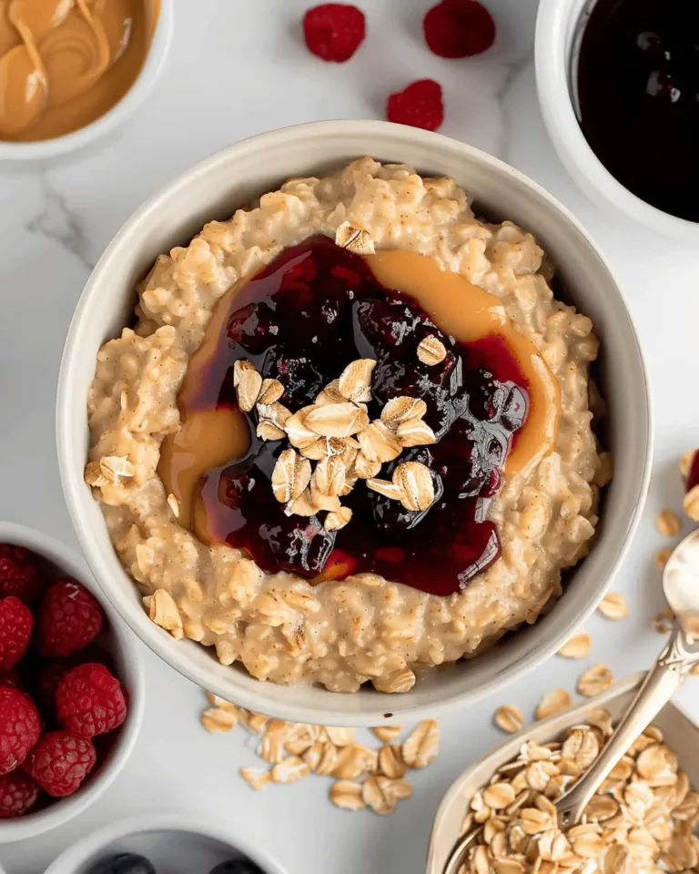 Peanut Butter & Jelly Stovetop Oatmeal