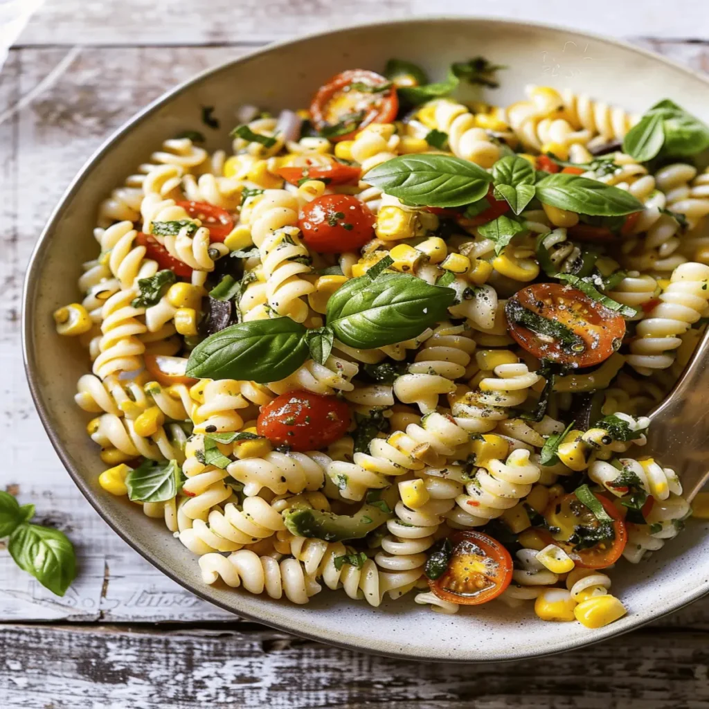 Roasted Corn and Tomato Pasta Salad