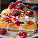 Summer Bliss Peach and Raspberry Cheesecake Delight