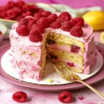 Vibrant Raspberries and Cream Cake Recipe