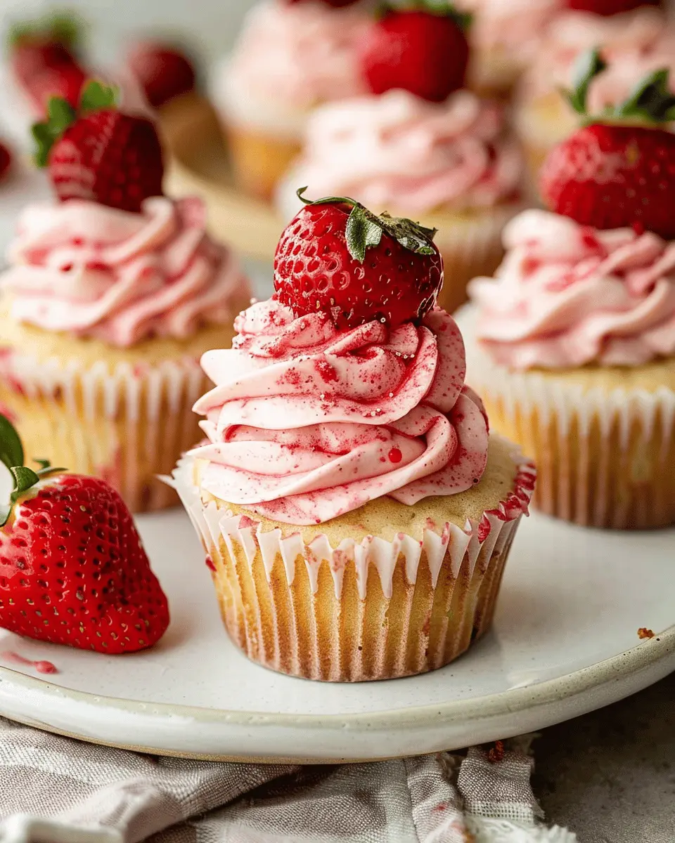 Strawberry Cupcakes with Creamy Strawberry Buttercream Delight