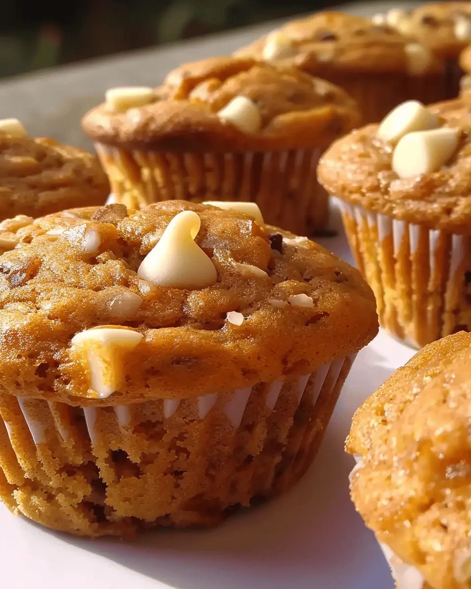 Moist pumpkin white chocolate chip muffins you’ll adore for fall