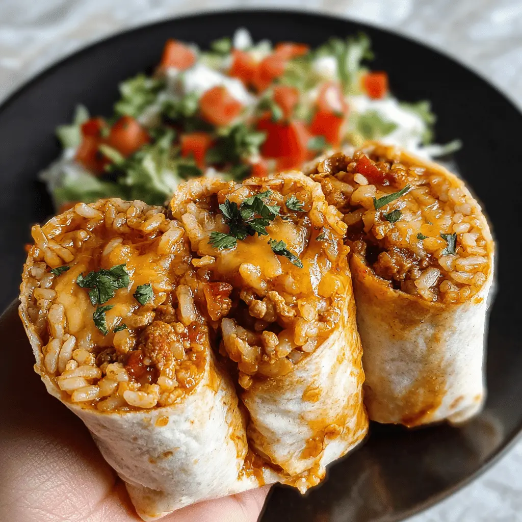 Savor Cheesy Ground Chicken and Rice Burritos for a Cozy Dinner