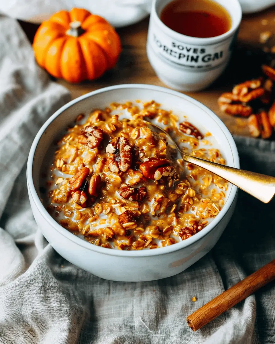 Slow Cooker Pumpkin Pie Oatmeal: Easy, Cozy Fall Breakfast Delight