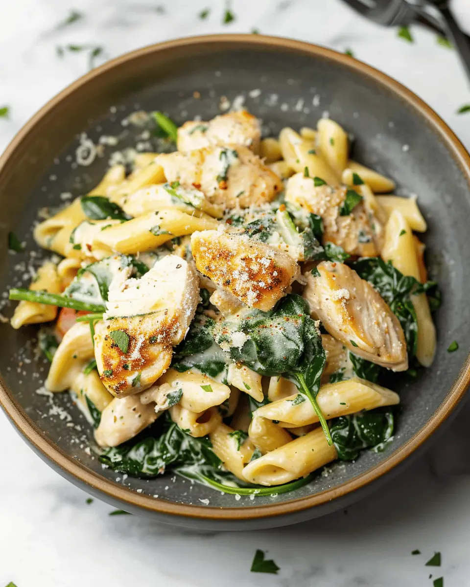 Chicken Spinach Pasta with Turkey Bacon: A Comforting Delight