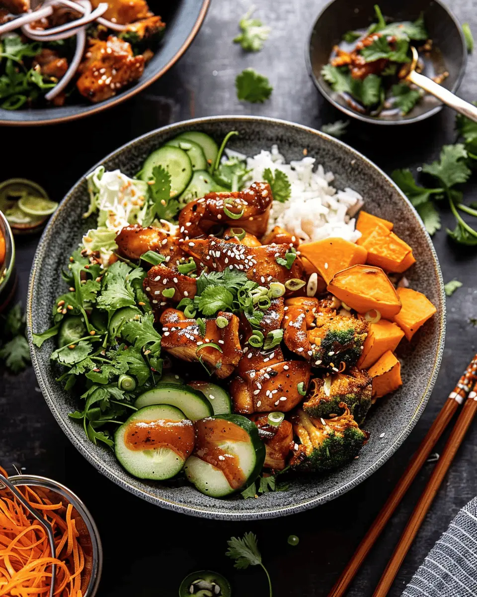 Sheet Pan Korean Chicken Bowl: Easy Sweet Potatoes & Yum Yum Sauce