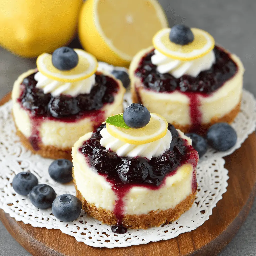 Juicy Mini Lemon Blueberry Cheesecakes for a Sweet Treat Today