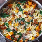 Creamy Butternut Squash Pasta with Sausage and Spinach