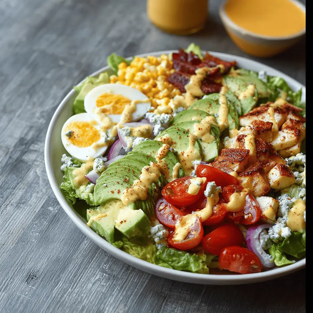 Refreshing End of Summer Cobb Salad with Creamy Turkey Bacon Dressing