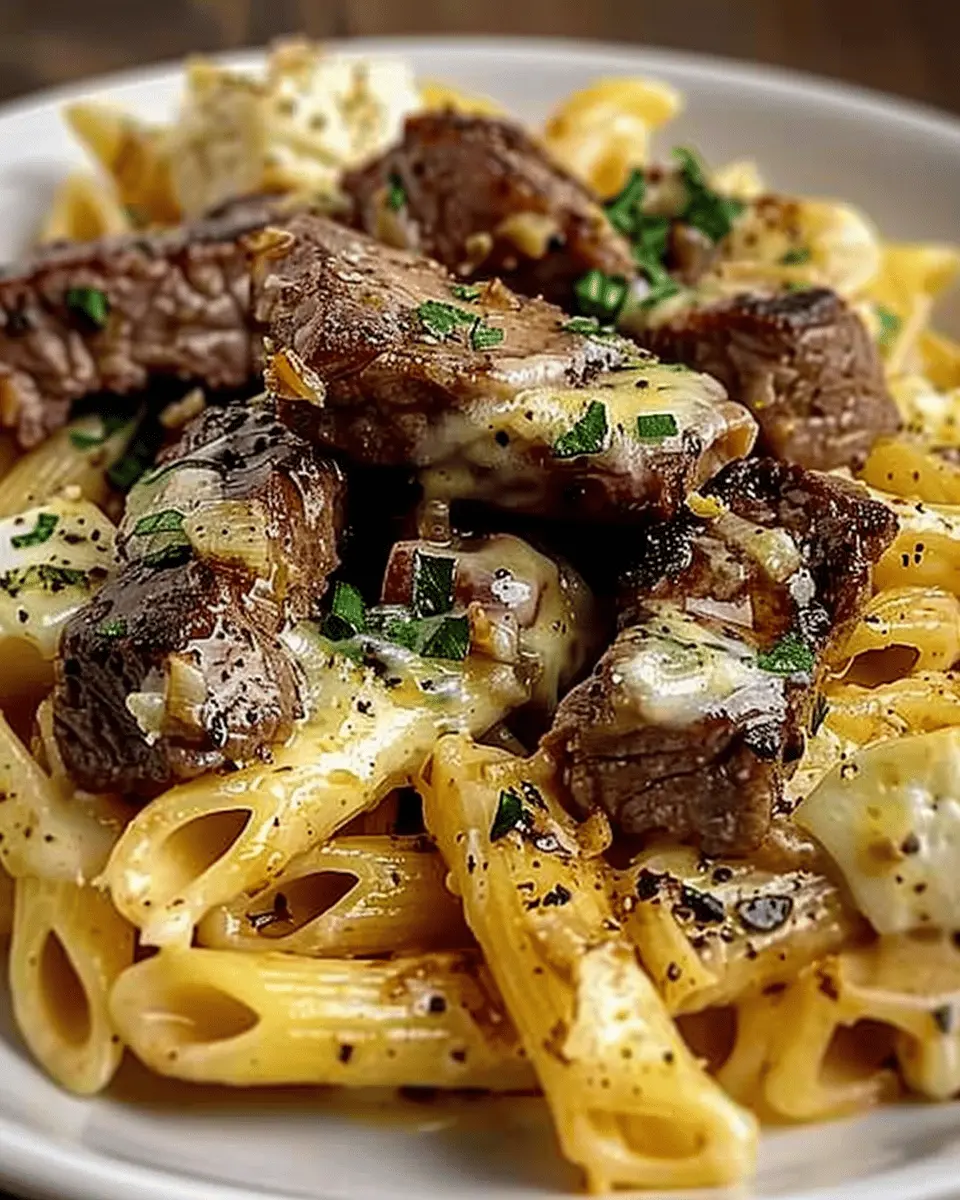 Garlic Butter Steak Tips: Indulgent Cheesy Rigatoni Upgrade