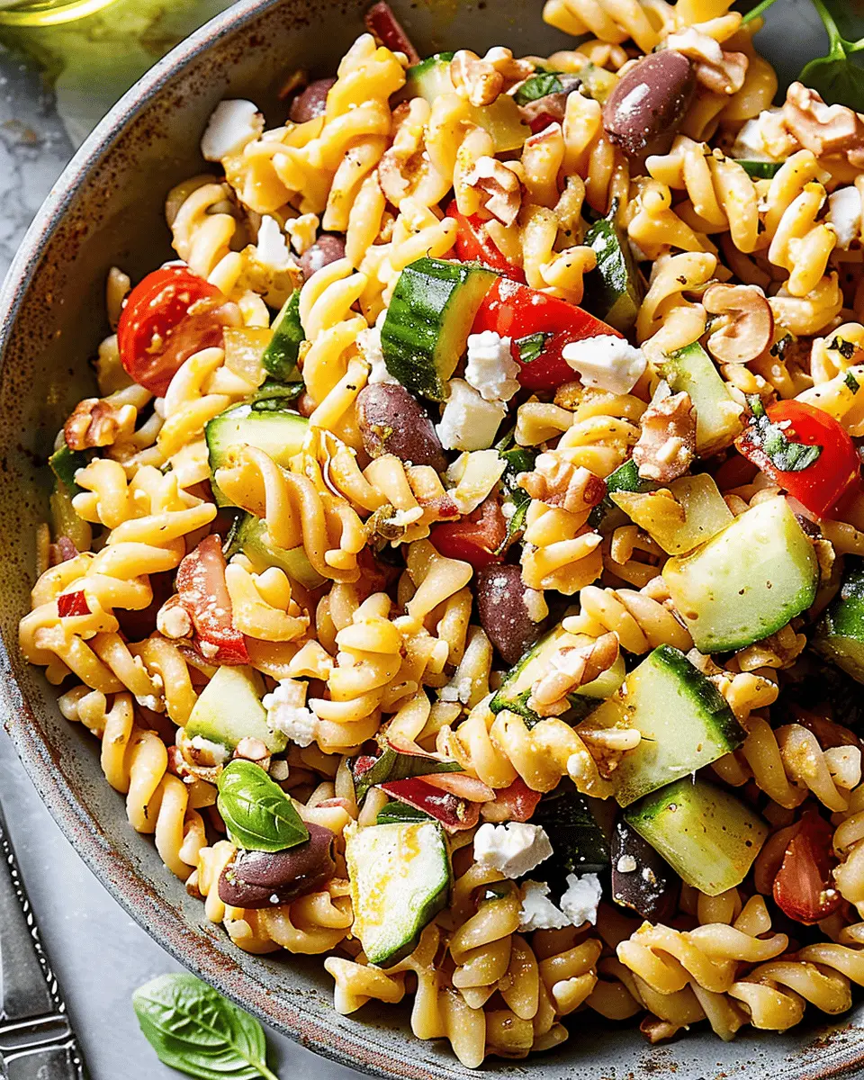 Mediterranean Pasta Salad: A Refreshing Twist with Turkey Bacon