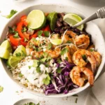 Baja Shrimp Taco Bowl with Crunchy Cilantro Slaw