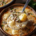 Cheesy Beef and Potato Soup