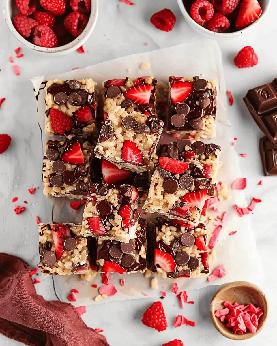 Chocolate Strawberry Rice Krispy Treats: Sweetly Indulgent Delight