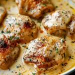 Creamy Oven Baked Chicken Thighs