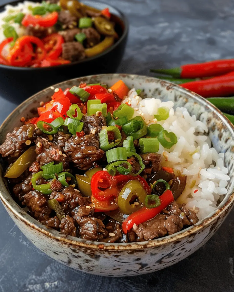 Healthy Beef and Pepper Rice Bowl: A Deliciously Easy Recipe