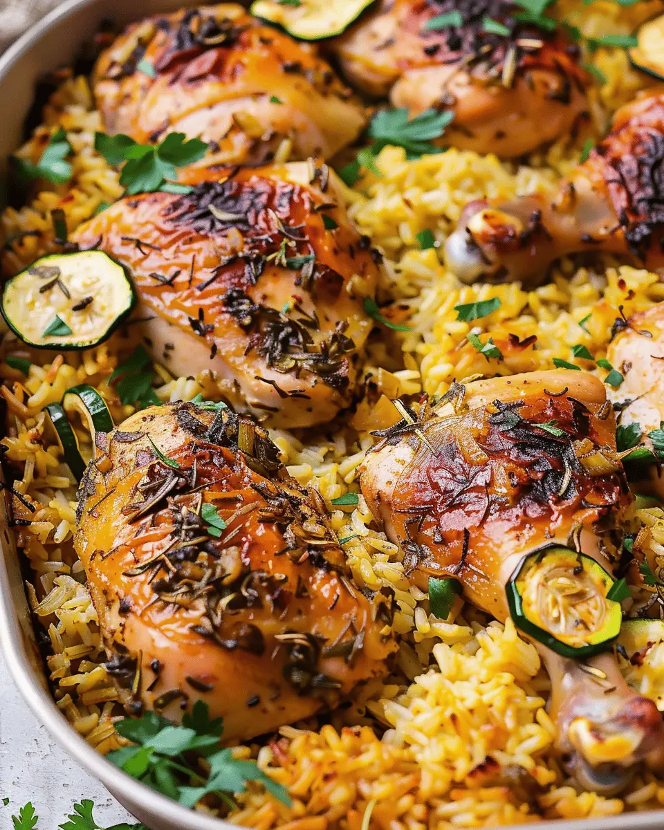 One Pan Herb Butter Chicken with Zucchini Rice Pilaf Made Easy