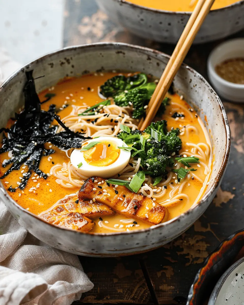 Pumpkin Miso Ramen: Creamy Comfort with Turkey Bacon & Sage