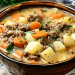 Tasty One-Pot Creamy Potato & Hamburger Soup Recipe