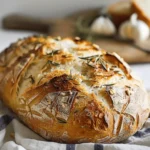 No-Knead Roasted Garlic Rosemary Bread – Bakery Style at Home