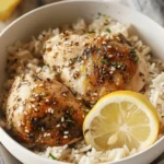 Slow Cooker Lemon Herb Chicken and Rice
