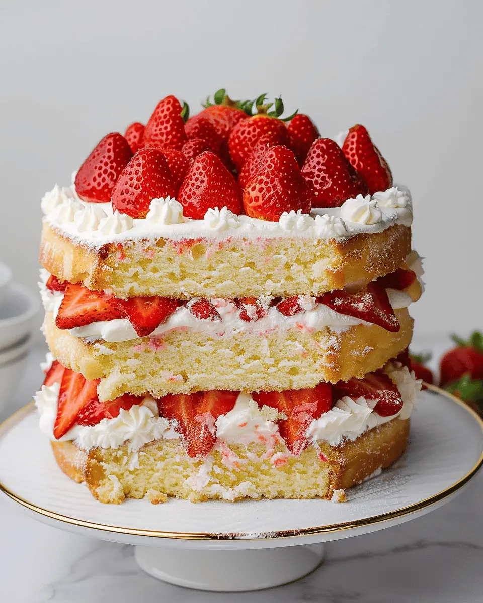 Strawberry Shortcake Layer Cake: The Best Sponge Cake Delight
