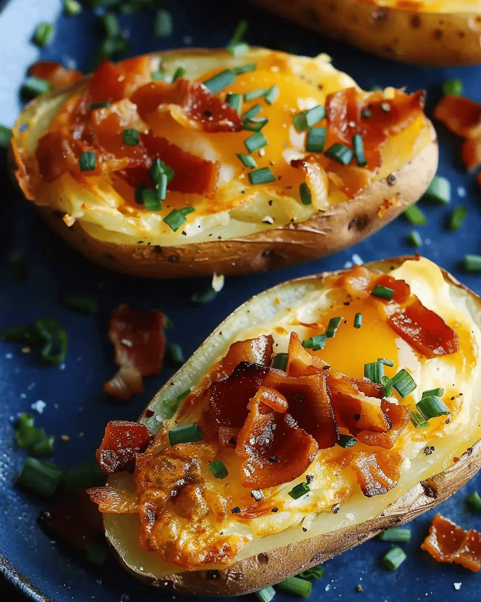 Twice Baked Loaded Breakfast Potatoes: Indulgent Turkey Bacon Twist