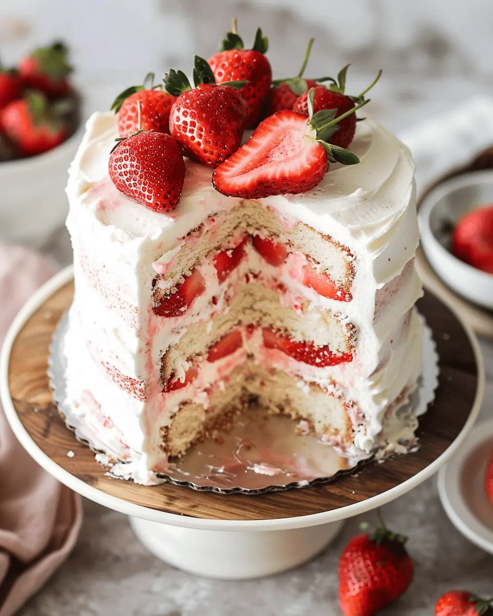 High Altitude Strawberry Shortcake Layer Cake Delightfully Easy