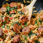 Irresistible Creamy Chicken Sausage Orzo Skillet: A Quick Weeknight Dinner Delight!