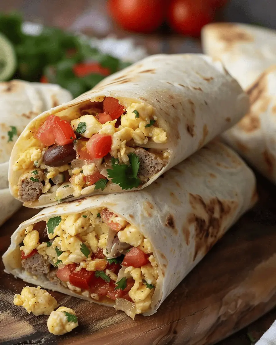 High-Protein Breakfast Burritos Featuring Turkey Bacon and Chicken Ham