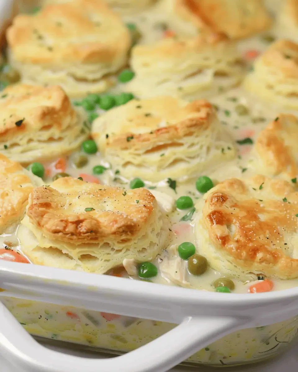 Chicken Pot Pie Casserole with Biscuits: Easy Comfort Food Delight
