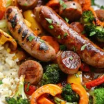 10 Minute Air Fryer Chicken Sausage and Veggies