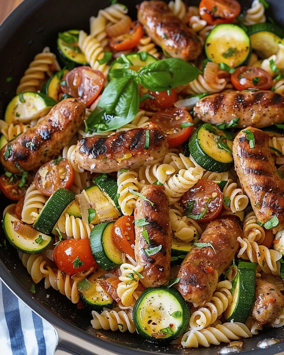 Chicken Sausages with Zucchini: Easy Pasta Delight for All