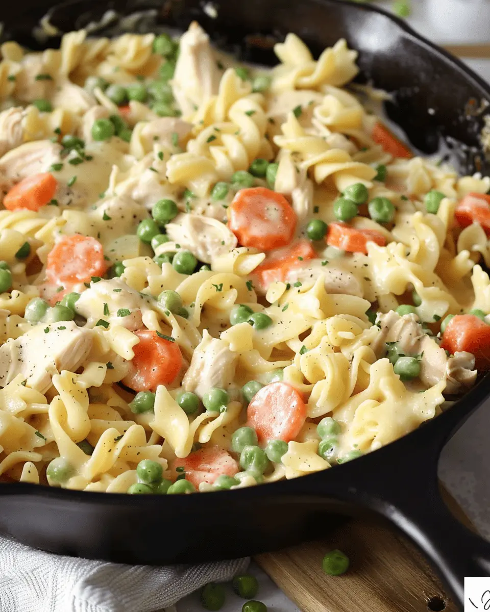 Chicken Pot Pie Noodle Skillet: Easy Comfort Food Delight