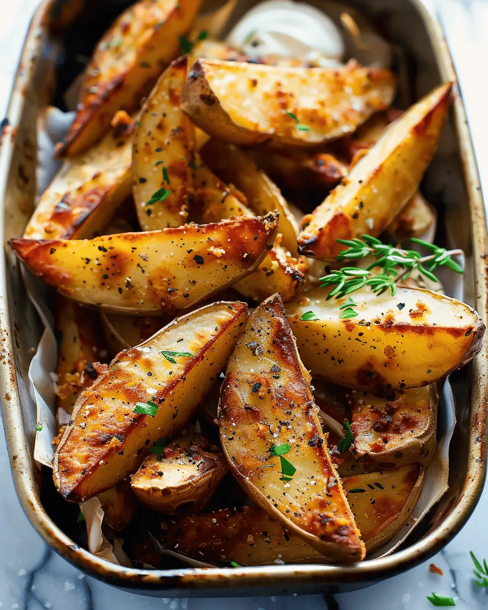 Crispy Baked Potato Wedges: Easy Turkey Bacon & Herb Delight