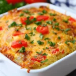 Hearty Fiesta Egg Hashbrown Breakfast Casserole